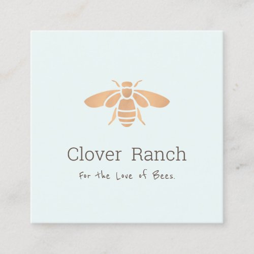 Bee Logo Beekeeping Apairist Bumblebee Square Business Card