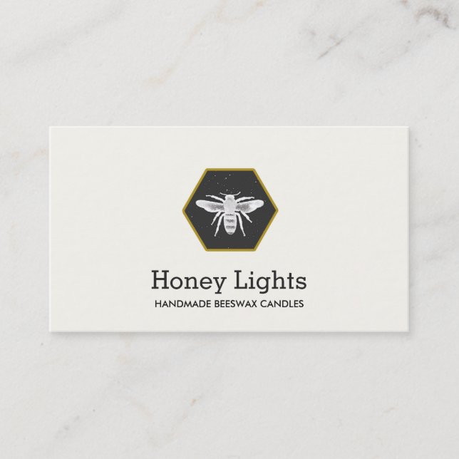 Bee Logo Beeswax Candlemaker Nature Business Card (Front)
