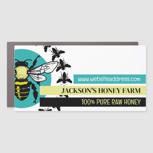 Bee Logo _ Beeyard Honey Farm Advertising Car Magnet