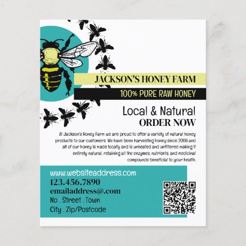 Bee Logo _ Beeyard Honey Farm Advertising Flyer