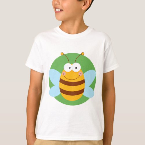 Bee Mascot Cartoon Character T_Shirt
