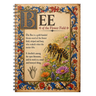 Bee, Medieval Bestiary Art Notebook