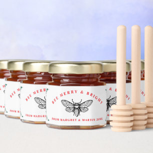 Bee Merry & Bright Festive Honey Jar Christmas Honey Jar Favors