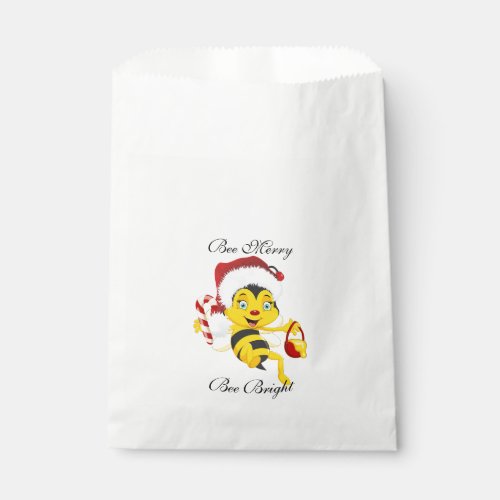 Bee Merry Christmas Cartoon Favor Bag