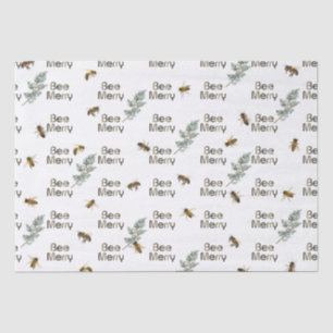 Bee Merry Evergreen Christmas Holiday Tissue Paper