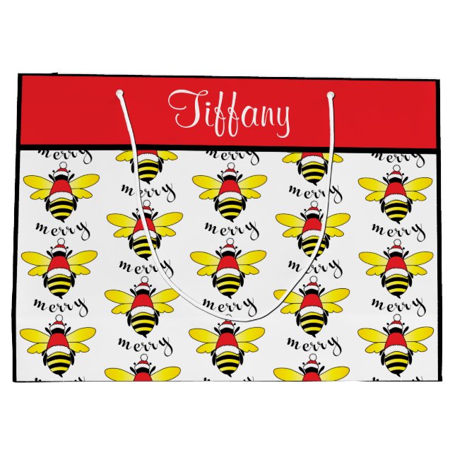 Bee Merry Holiday Gift Bag (Back)