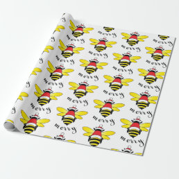 Bee Merry Holiday Wrapping Paper