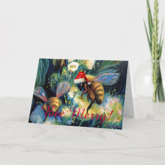 Bee Merry! (Honey Bees with Holiday Cheer!) Card