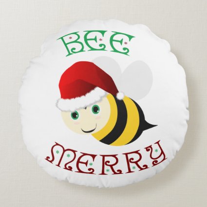 Bee Merry Round Pillow