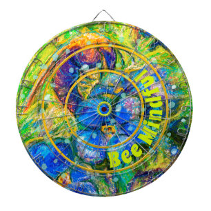 Bee Mindful & Forget-me-not Flowers Dart Board
