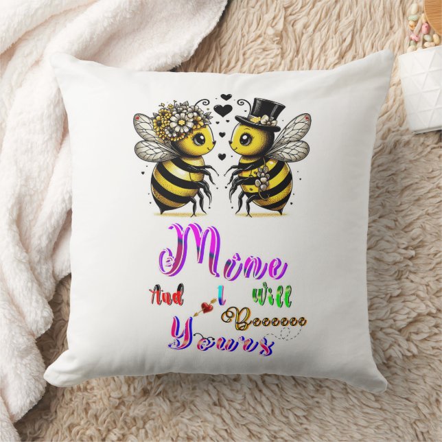 Bee Mine And I Will Bee Yours Throw Pillow (Blanket)