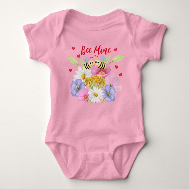 Bee Mine Baby Jersey Bodysuit (Front)