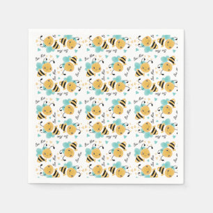 Bee Mine Bumblebee Pattern Napkins