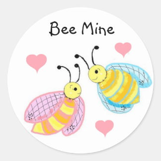 Bee Mine Classic Round Sticker