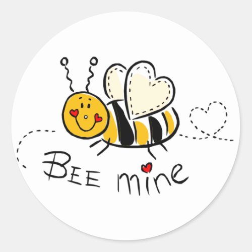 Bee mine classic round sticker