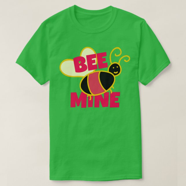 Bee Mine Cute Bee Love Valentines Day Gift T-Shirt (Design Front)