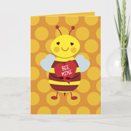 Bee Mine Cute Bee Valentines Holiday Card