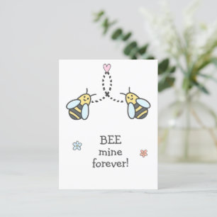 Bee Mine - Cute Happy Valentine's Day Postcard