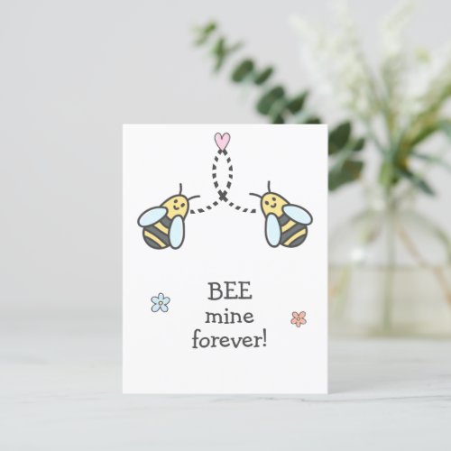 Bee Mine _ Cute Happy Valentines Day Postcard