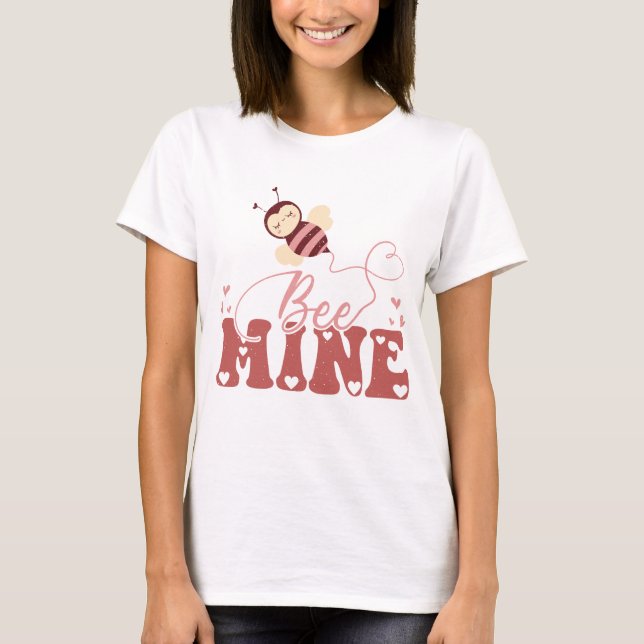 Bee Mine Cute Valentine's Day Bee T-Shirt (Front)