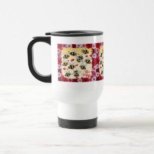 Bee Mine Floral Love Frame Travel Mug