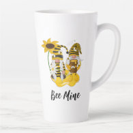 Bee Mine Gnome Customizable Sunflower Latte Mug