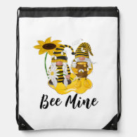 Bee Mine Gnome Personalized Sunflower Bag