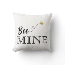Bee Mine Heart Throw Pillow