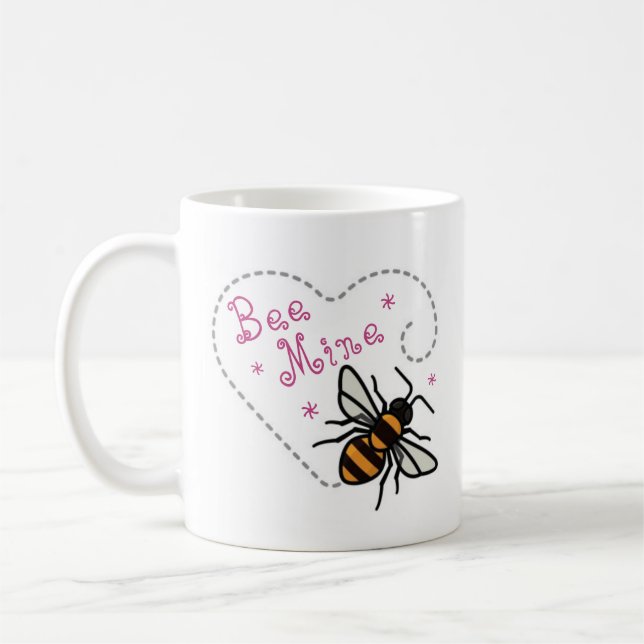 Bee Mine Heart Valentine's Day Coffee Mug (Left)