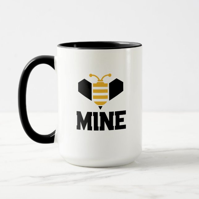 Bee Mine Minimalist Romantic Gift Mug (Left)