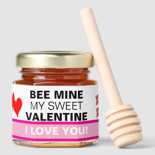 Bee Mine My Sweet Valentine Hearts Honey Jar Favors