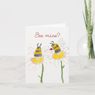 Bee Mine? on Flowers Valentine's Day Card
