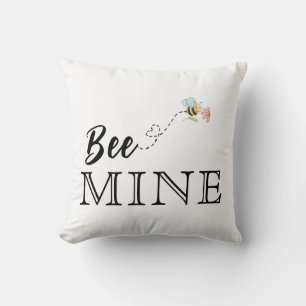 Bee Mine Pink Throw Pillow
