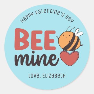 Bee Mine Red Heart Funny Pun Cute Valentine's Day