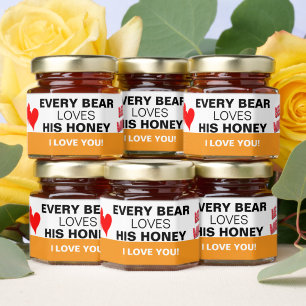 Bee Mine Red Hearts Bear Loves His Honey Honey Jar Favors