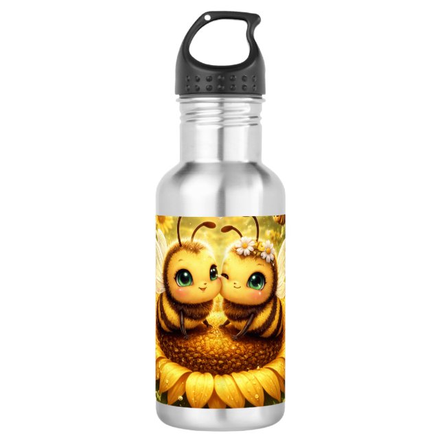 BEE Mine Sunflower Stainless Steel Water Bottle (Front)