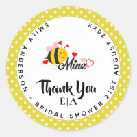 BEE MINE Thank you Yellow Cute Bee Favor Gift