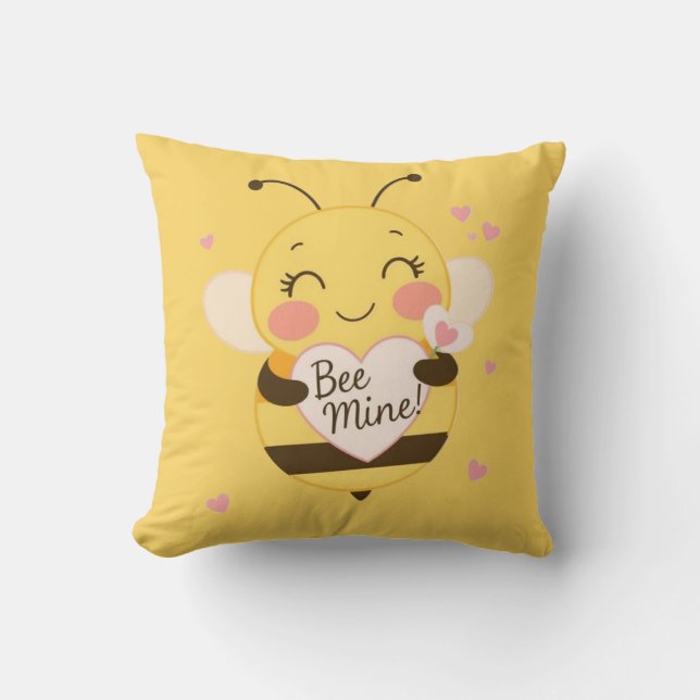 Bee Mine Throw Pillow (Front)