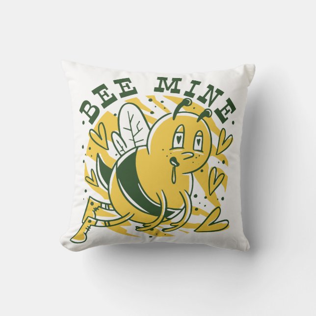 Bee Mine Throw Pillow (Front)