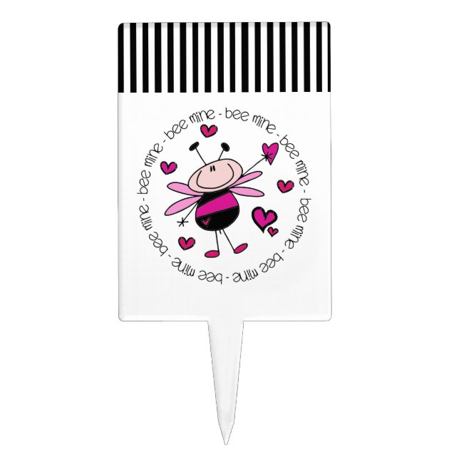 Bee Mine Valentine Cake Topper (Front)