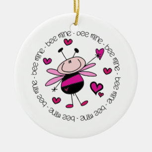 Bee Mine Valentine Ceramic Ornament