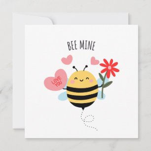 Bee Mine Valentine Flat Card