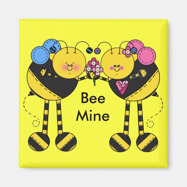 Bee Mine Valentine Magnets (Front)