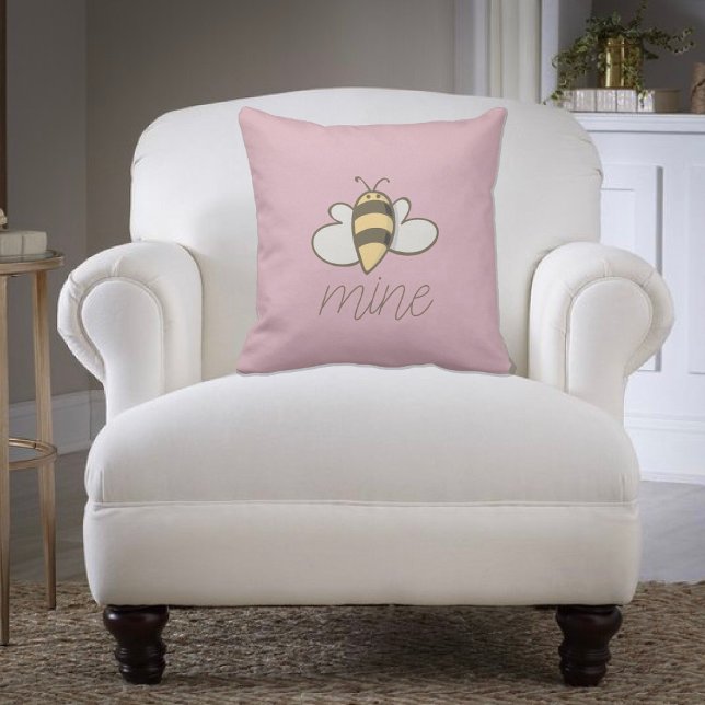 Bee mine Valentine’s Day Throw Pillow (Creator Uploaded)
