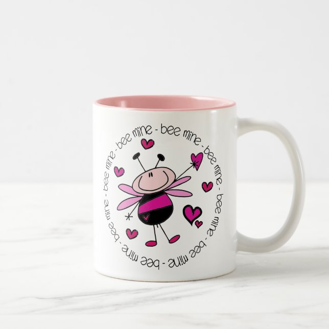 Bee Mine Valentine Two-Tone Coffee Mug (Right)
