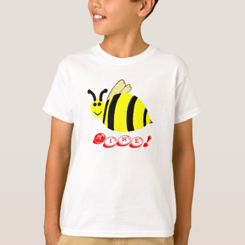 Bee Mine Valentine Yellow Bumble Bee Candy Bits T_Shirt