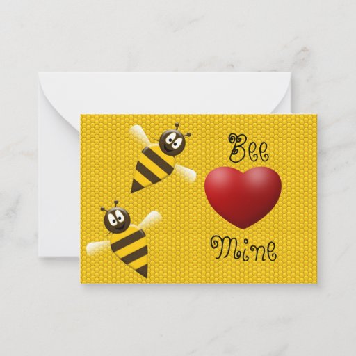 Customizable Bee Mine Valentine's Day Card Business Cards