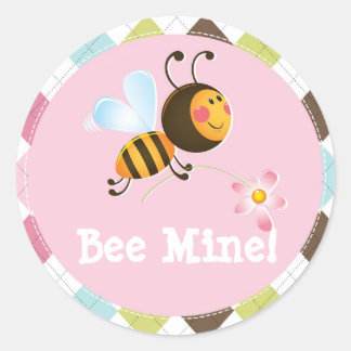 Bee Mine | Valentine's Day Classic Round Sticker