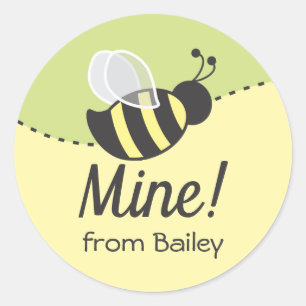 Bee Mine Valentine's Day Favor Label Round Sticker