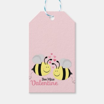 Bee Mine Valentine's Day Hanging Gift Tag by prettypicture at Zazzle